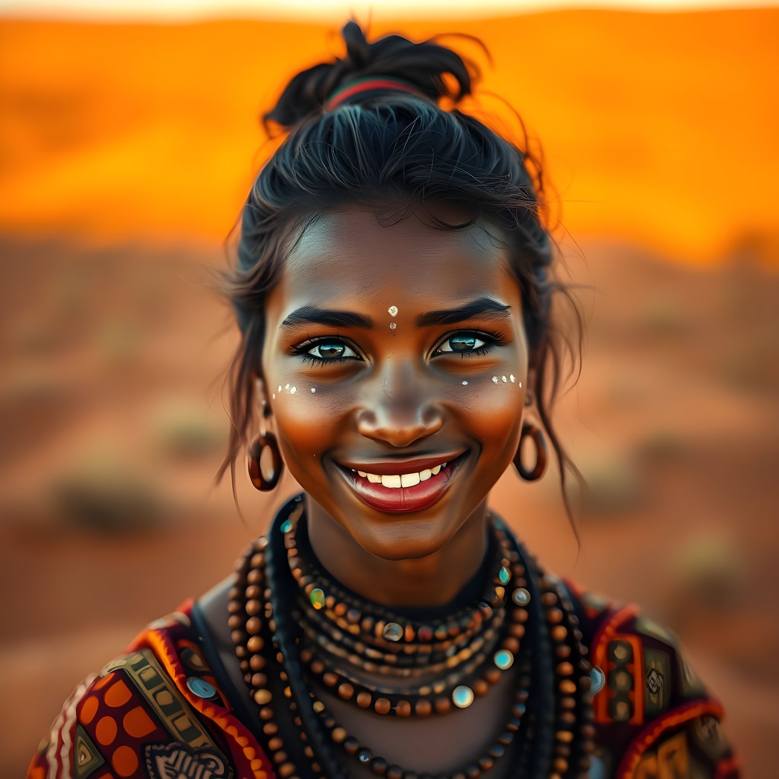 Stunning Aboriginal Woman in Traditional Attire