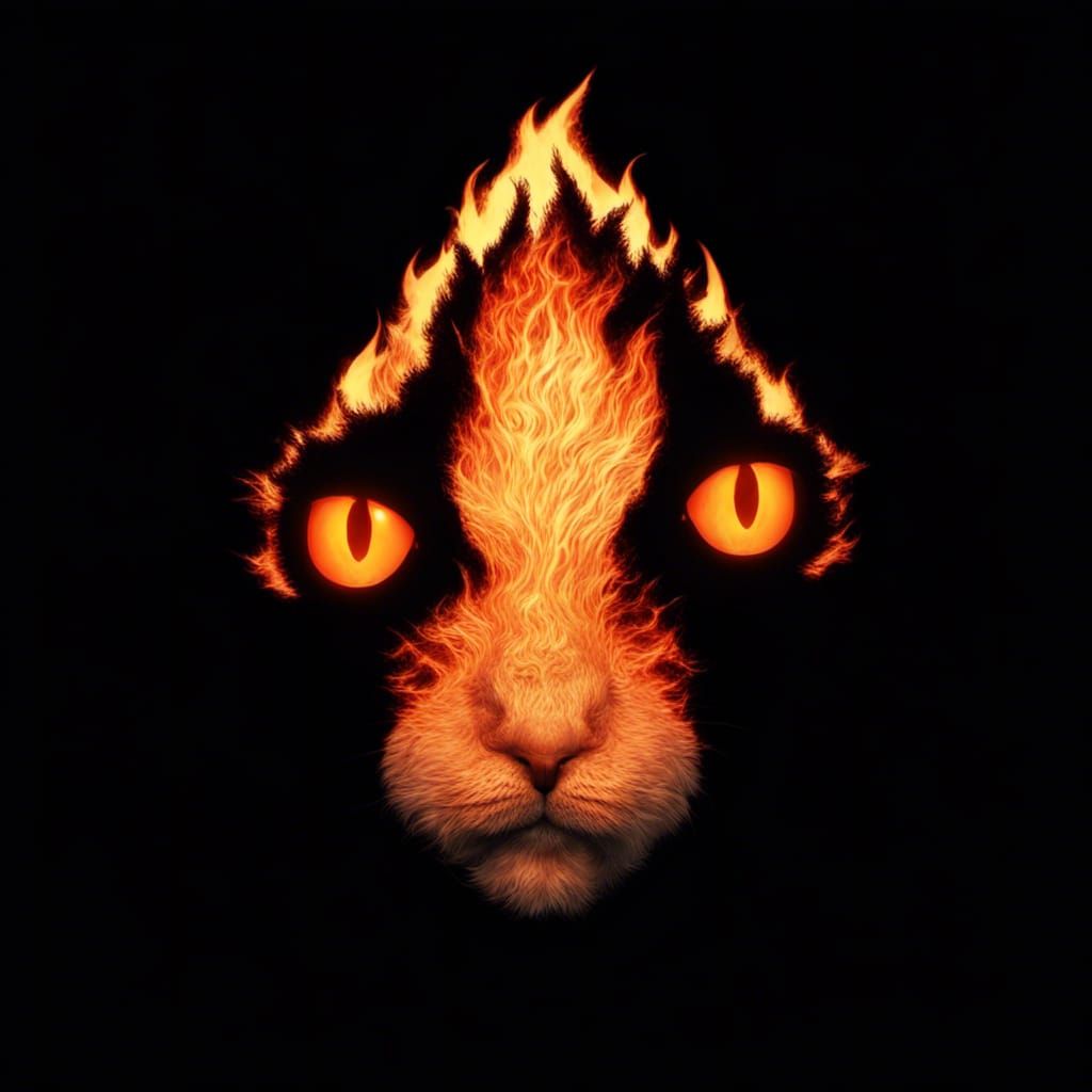 Infernal Cats Ablaze in Volumetric Lighting