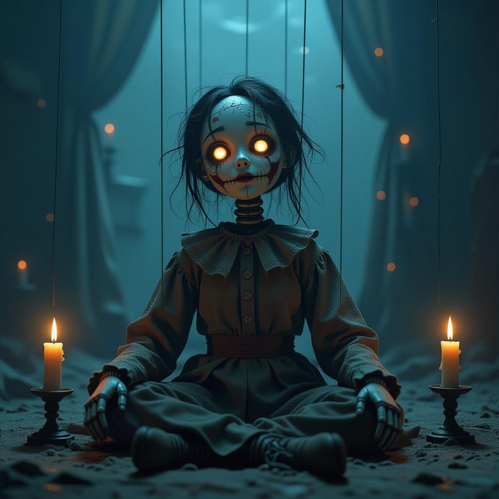 Haunting Undead Marionette in Dark Fantasy Style