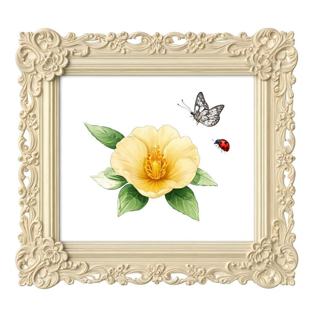 Violets Frame Bahia Flower in 3D Anime Art