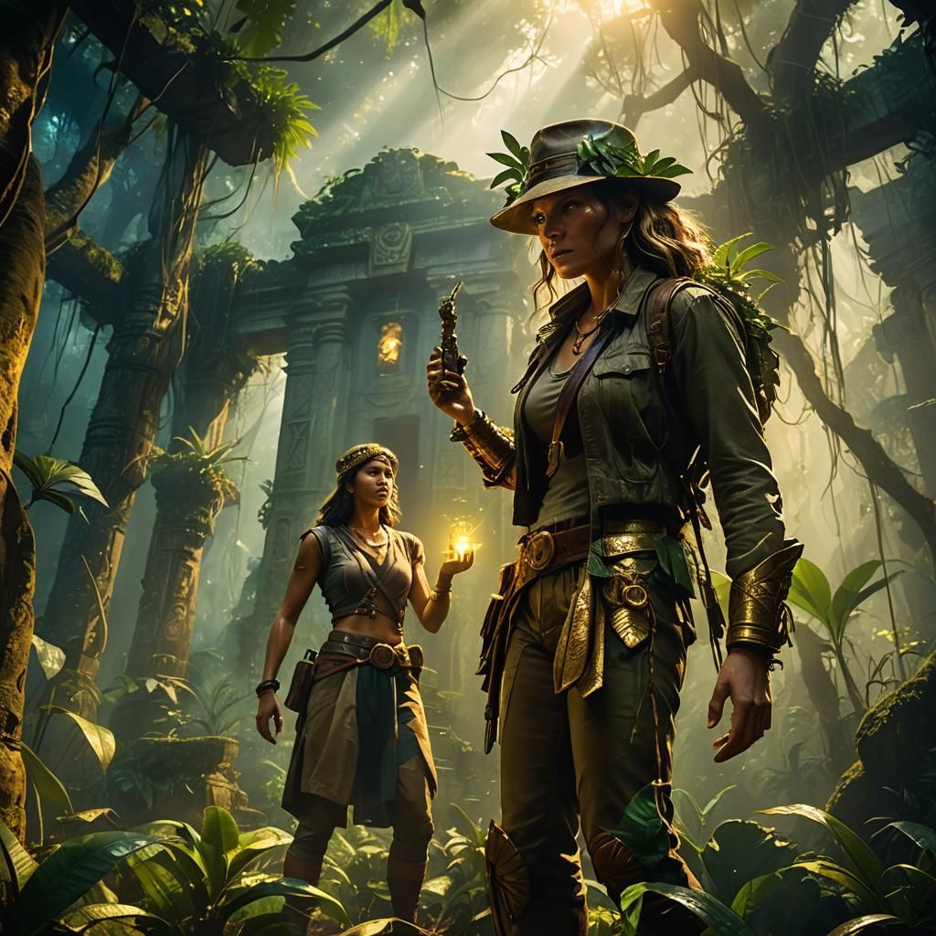 Indiana Jones Finds Treasure in Jungle Temple