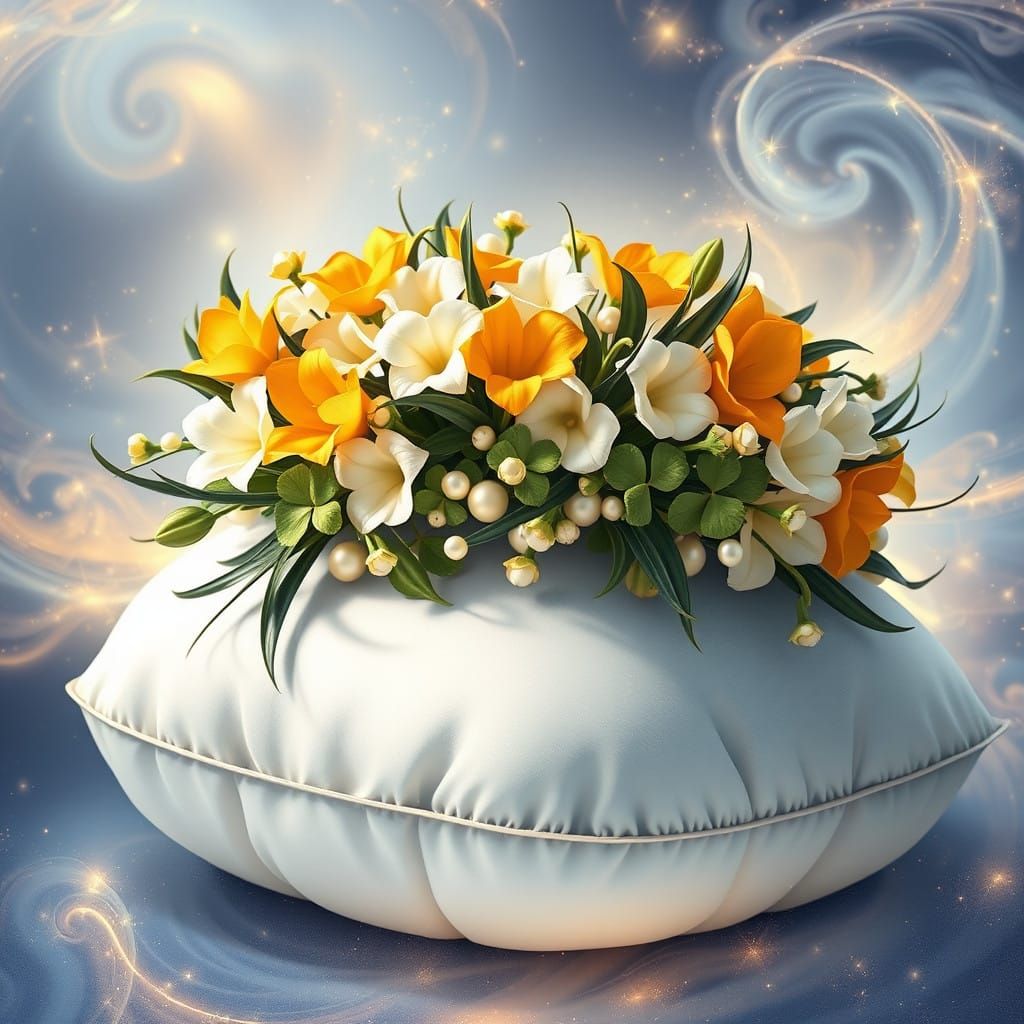 Enchanted Cosmic Crown with Pearls and Celestial Light