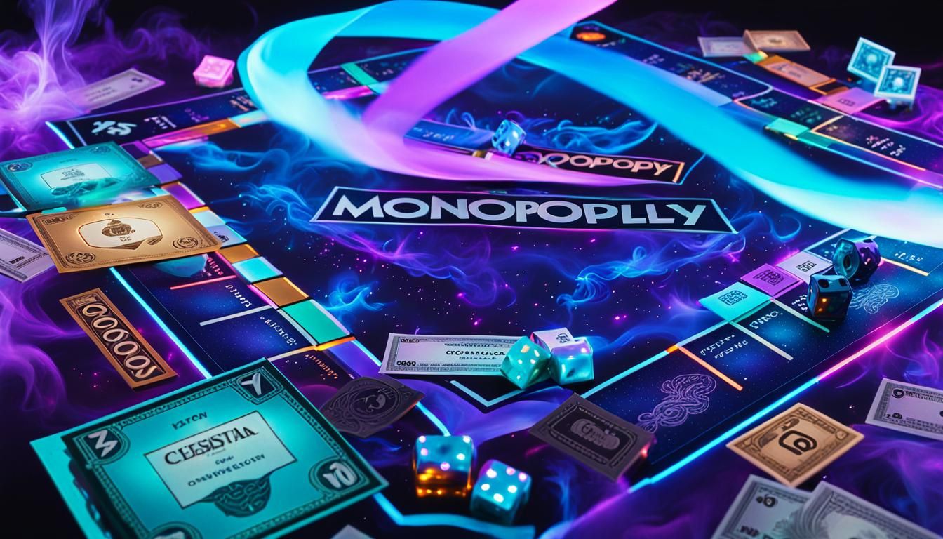 Celestial Monopoly Game in Hyperrealistic Style