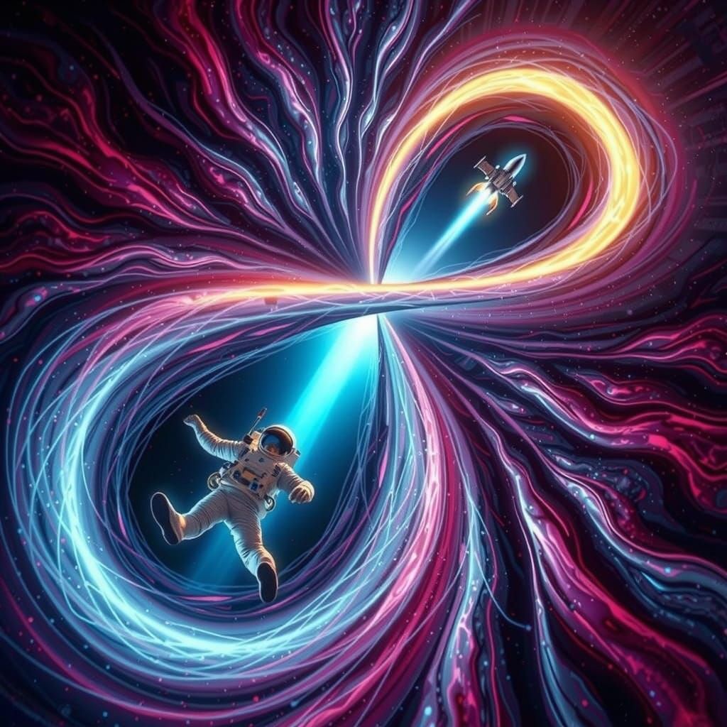 Cosmic Astronaut Descends into Infinity