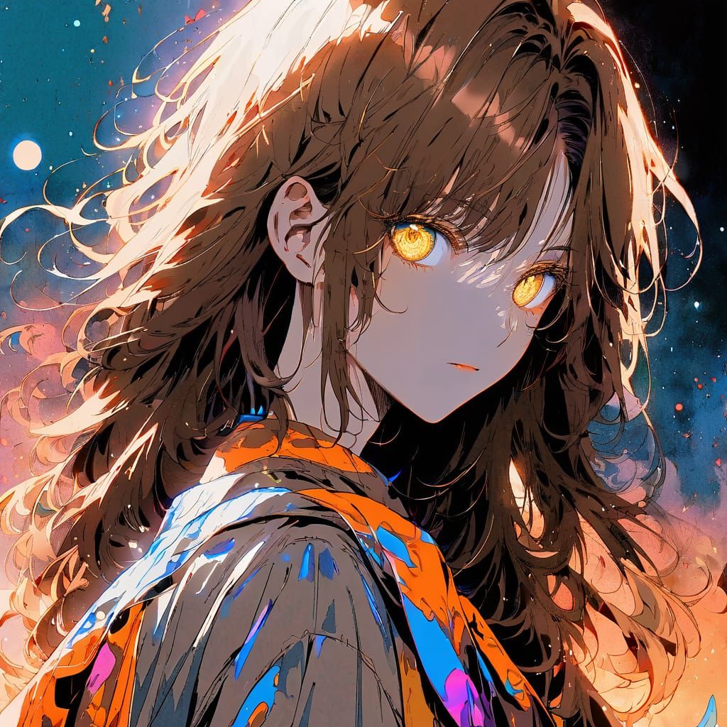 Anime Goddess with Yellow Eyes