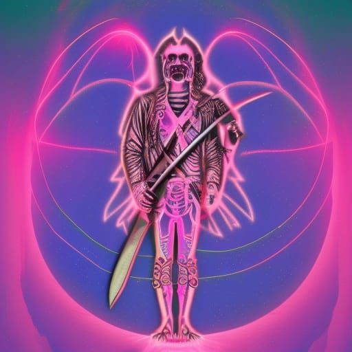 Lucifer's Death with Electric Sword, Astral Illustration