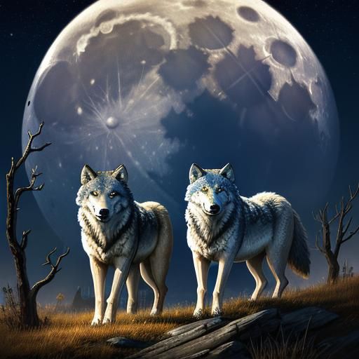 Wolves Howling Underneath the Moon