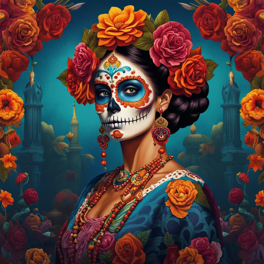 Sugar skull lady