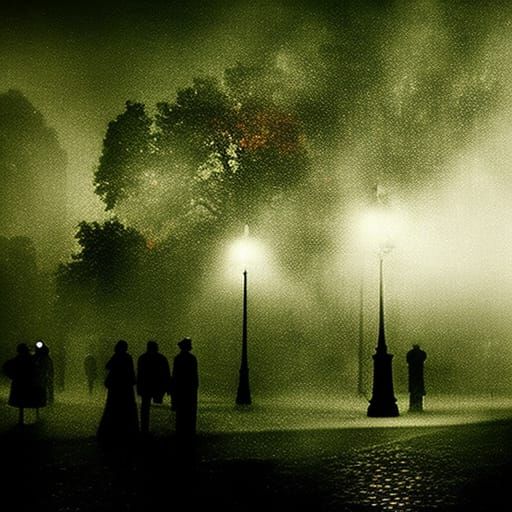 Atmospheric Rainy Street Scene in Film Noir Style