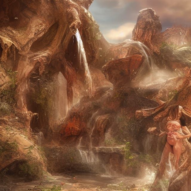 Pregnant Model as Detailed Matte Painting