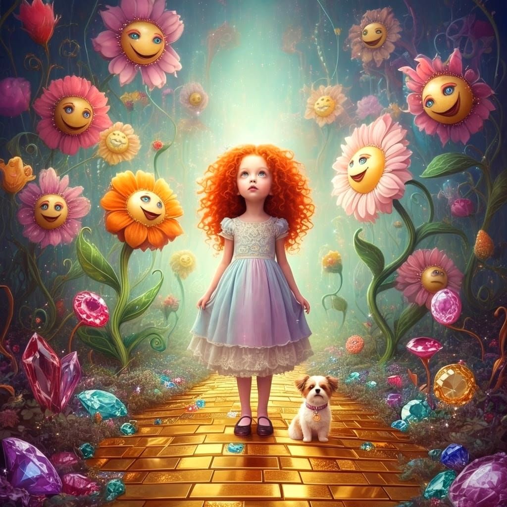 Curly Red Girl in a Magical Wonderland