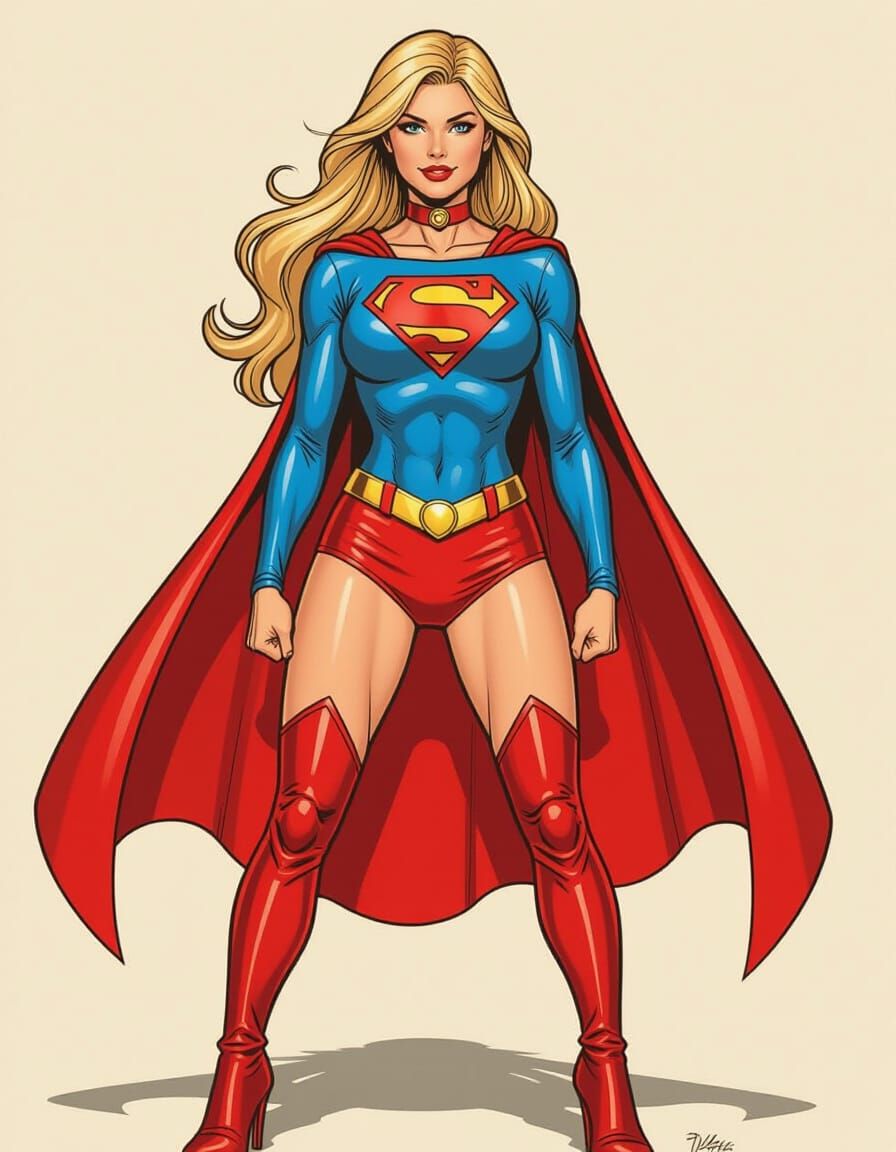 Supergirl in Red Leather, Inspired by Bronze Age Comics