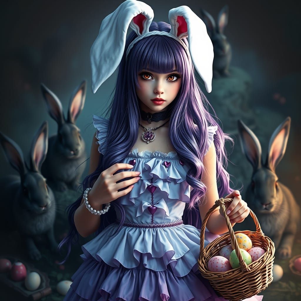 Gothic Easter Bunny Maiden Portrait