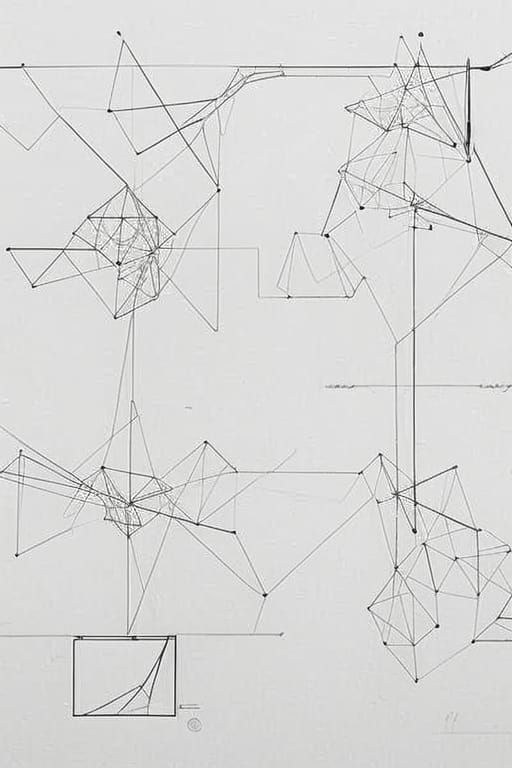 Complex 3D Music Graphic Score with Geometric Elements