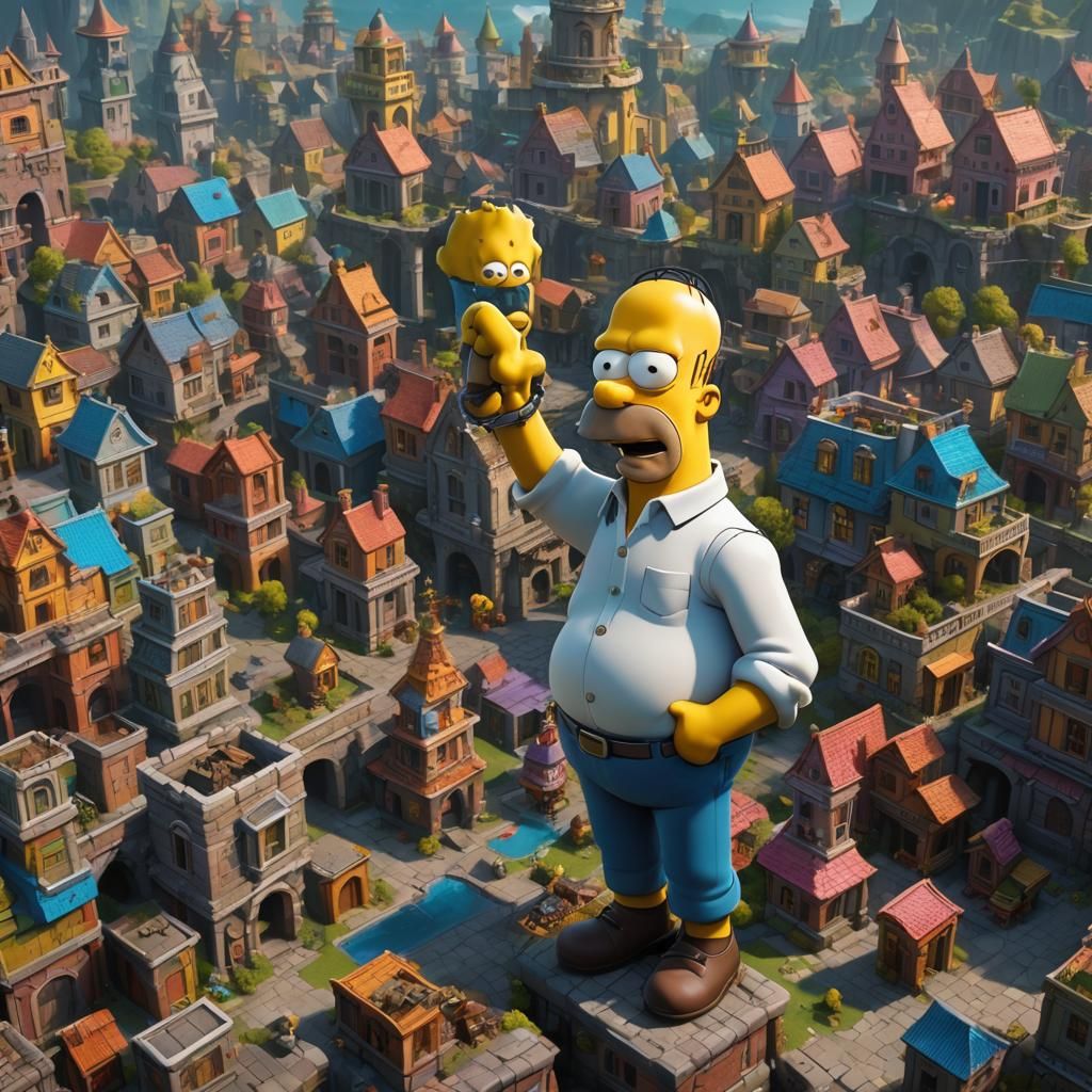 Homer Simpson Detailed Matte Painting