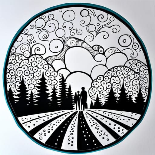 Intricate Zentangle Honeycomb Mandala in Black Ink