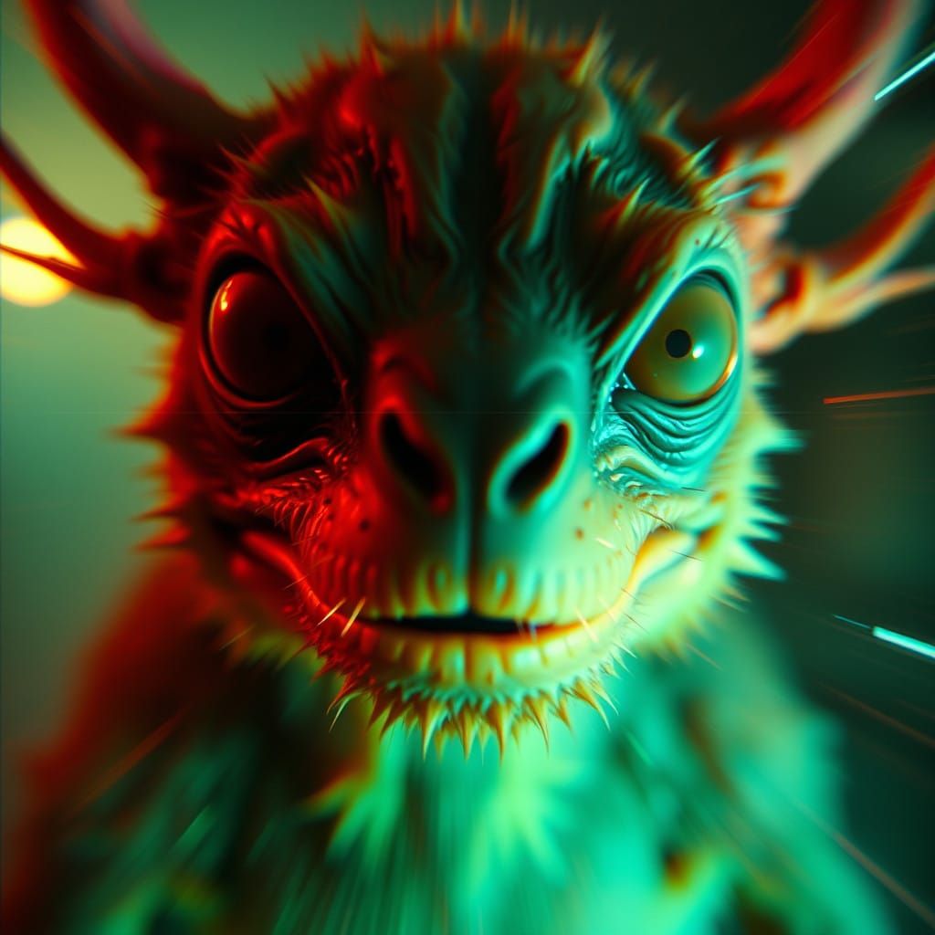 Surreal, Found Footage Style Documentary Image with Strange...