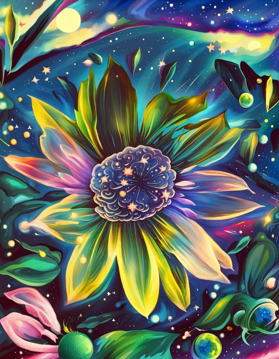 Colorful Space Background with Nebulae and Stars