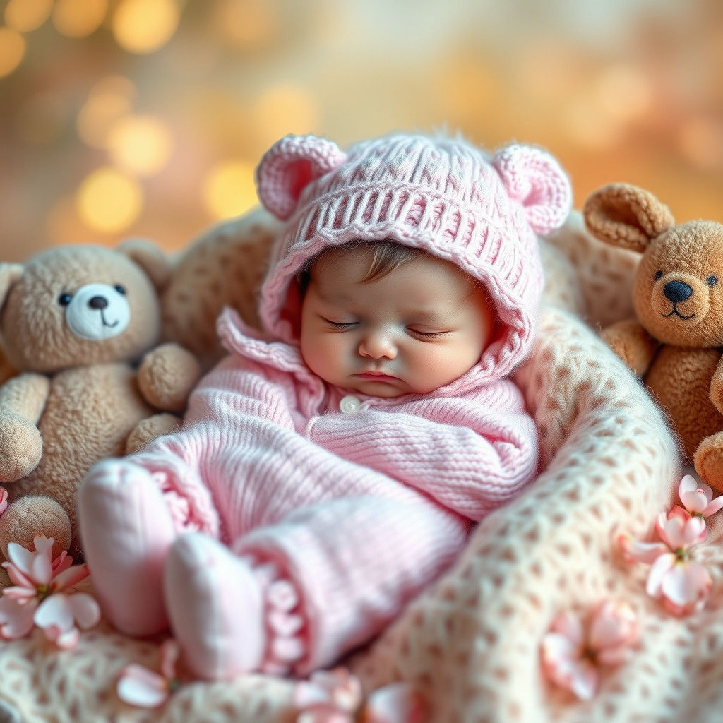 Baby Kitten Asleep in Dreamy Thomas Kinkade Style