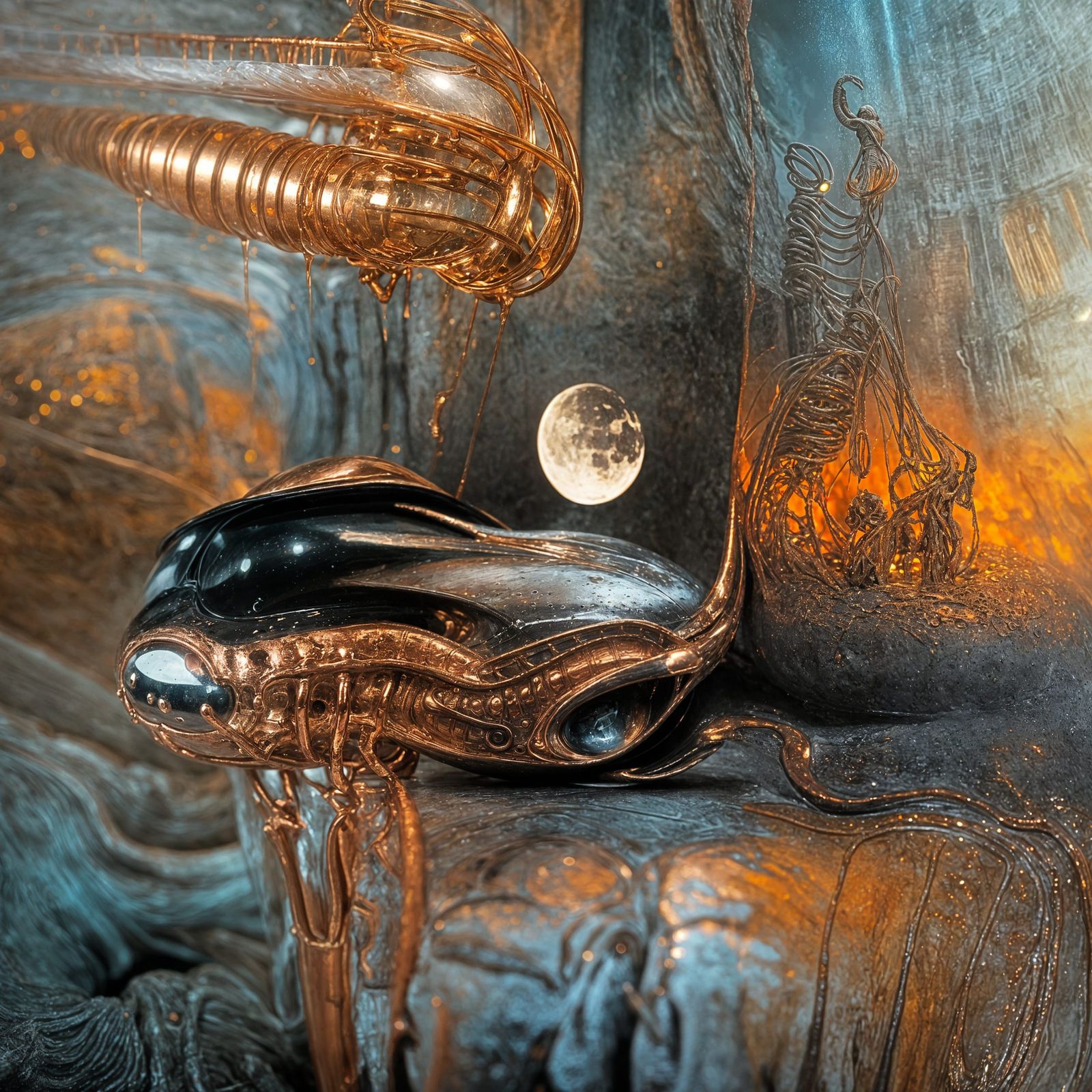 Copper Dripping from Moon: A Biomechanical Vision