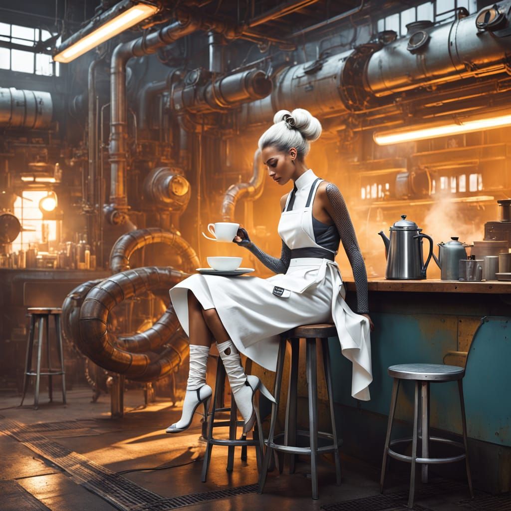 Serpent in Industrial Futurist Tea Break