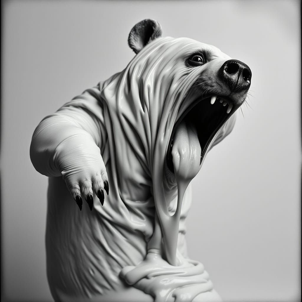 Surreal Melting Bear Photography in Witkin Style
