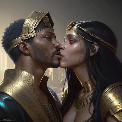 Passionate Kiss: Cleopatra and Mark Anthony Portrait