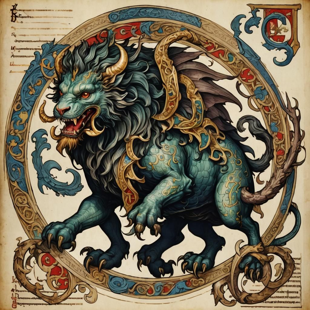 Chimera (medieval manuscript, 1245, British Library)