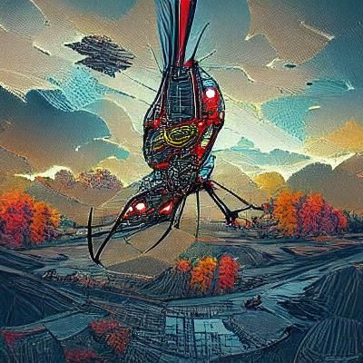 Insect Construction Spaceship: Digital Art Masterpiece