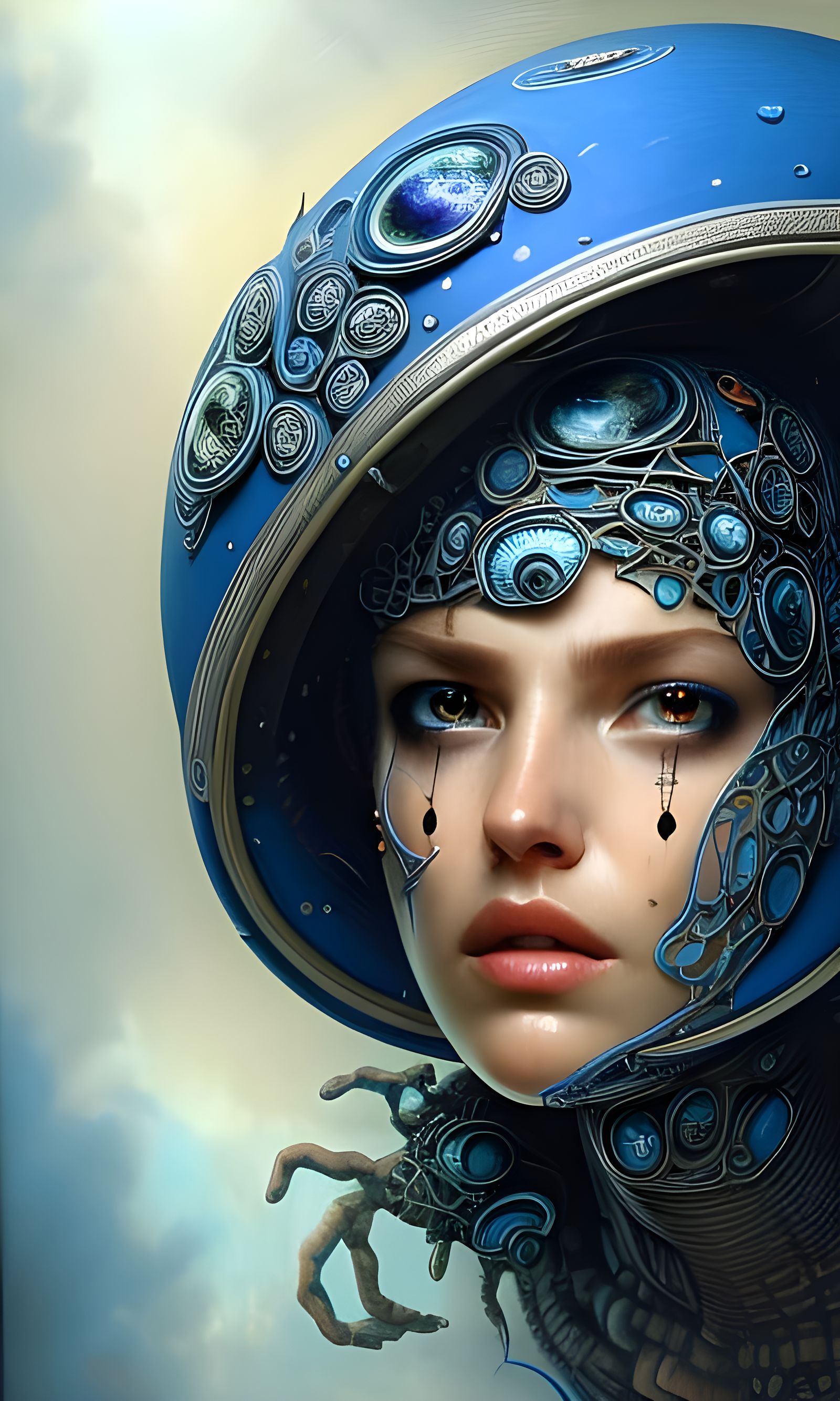 Toadstool Borg: Hyperdetailed Sci-Fi Portrait