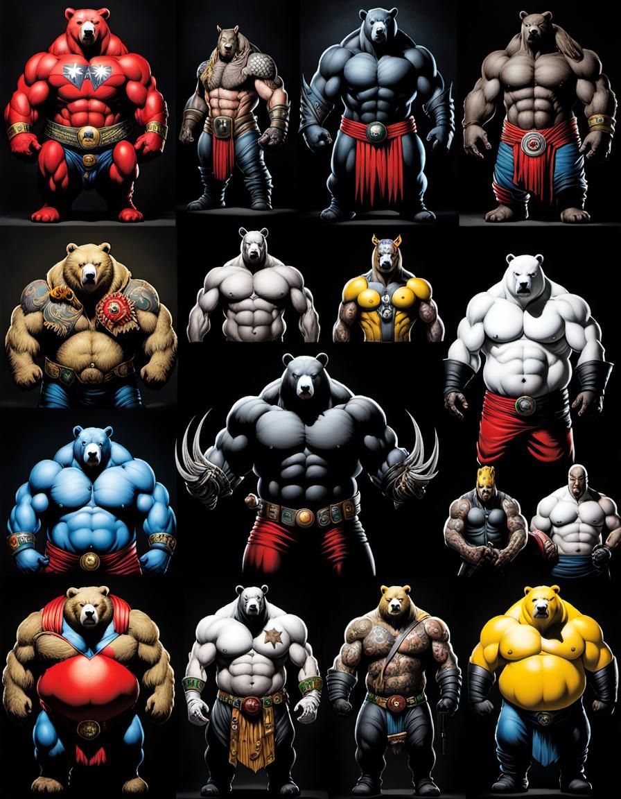 Demonic Robotic Bear Portrait in Hyperrealistic Style