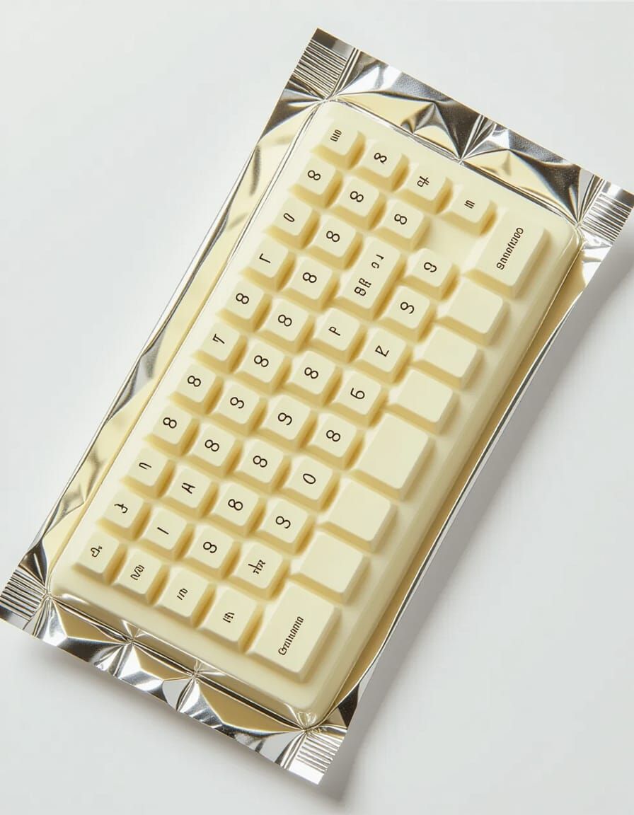 Keyboard Chocolate Bar in Shiny Foil