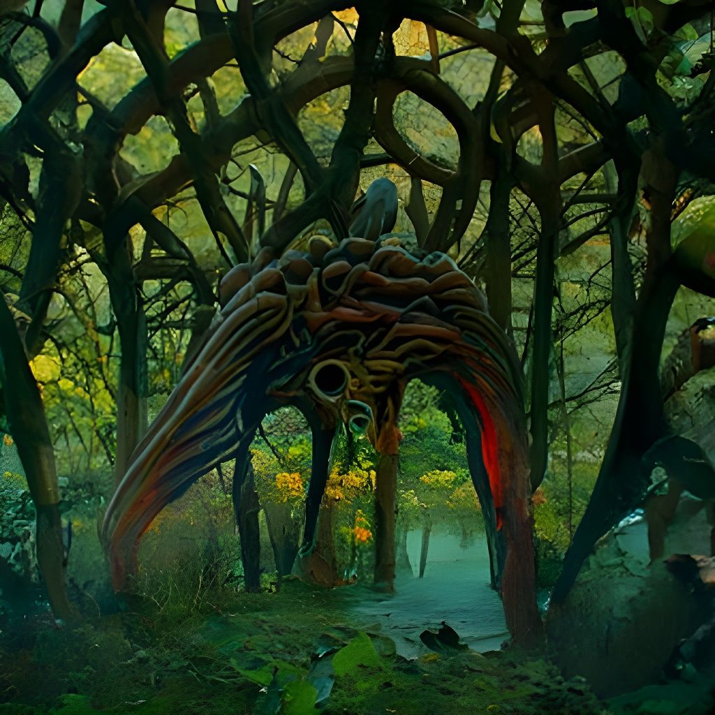 Living forest art sculpture