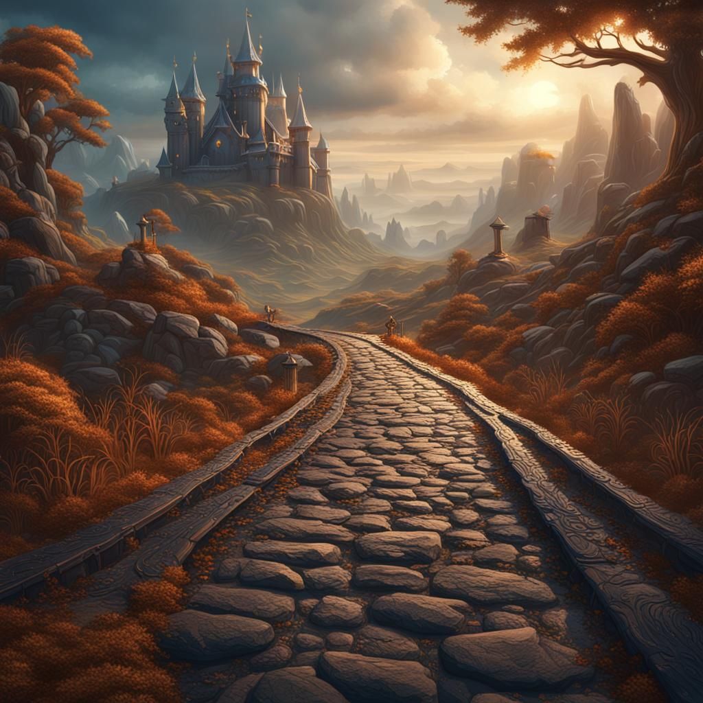 Fantastical Road of Kings in Detailed Matte Painting