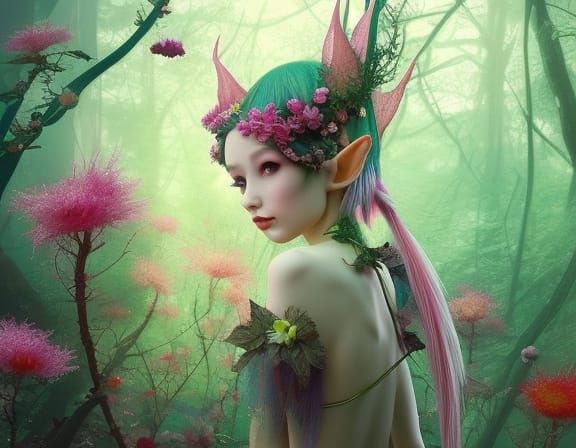 Magical Elf Fairy in Spectacular Forest