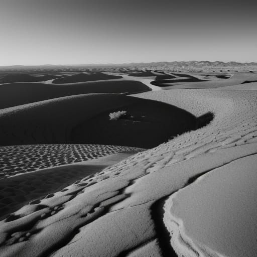 Monochrome Wadi in the Desert: Film Noir Photography