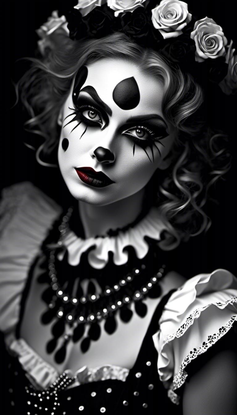 Beguiling Goth Woman Portrait in Black and White