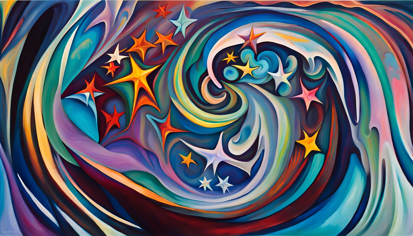 Star Cluster Formation in Abstract Expressionist Style