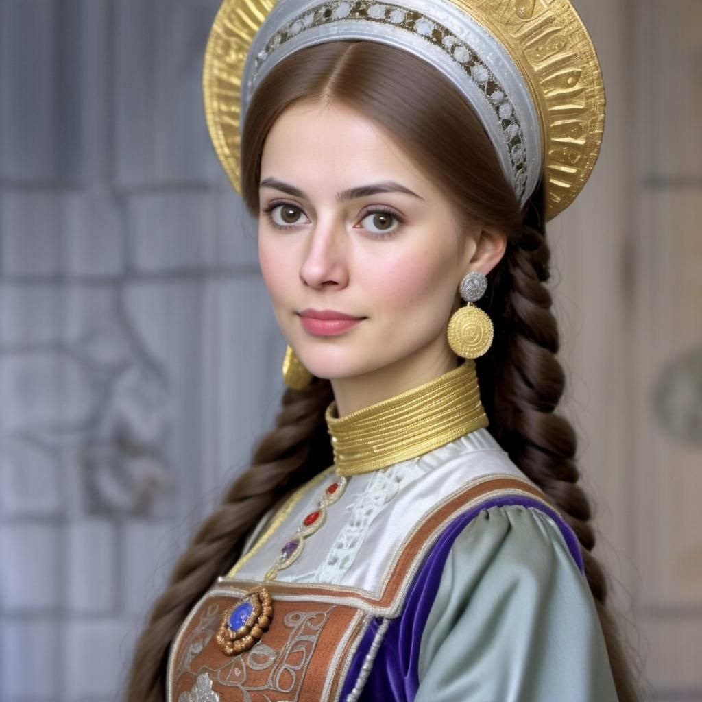 Young Tsarina in Kokoshnik and Sarafan