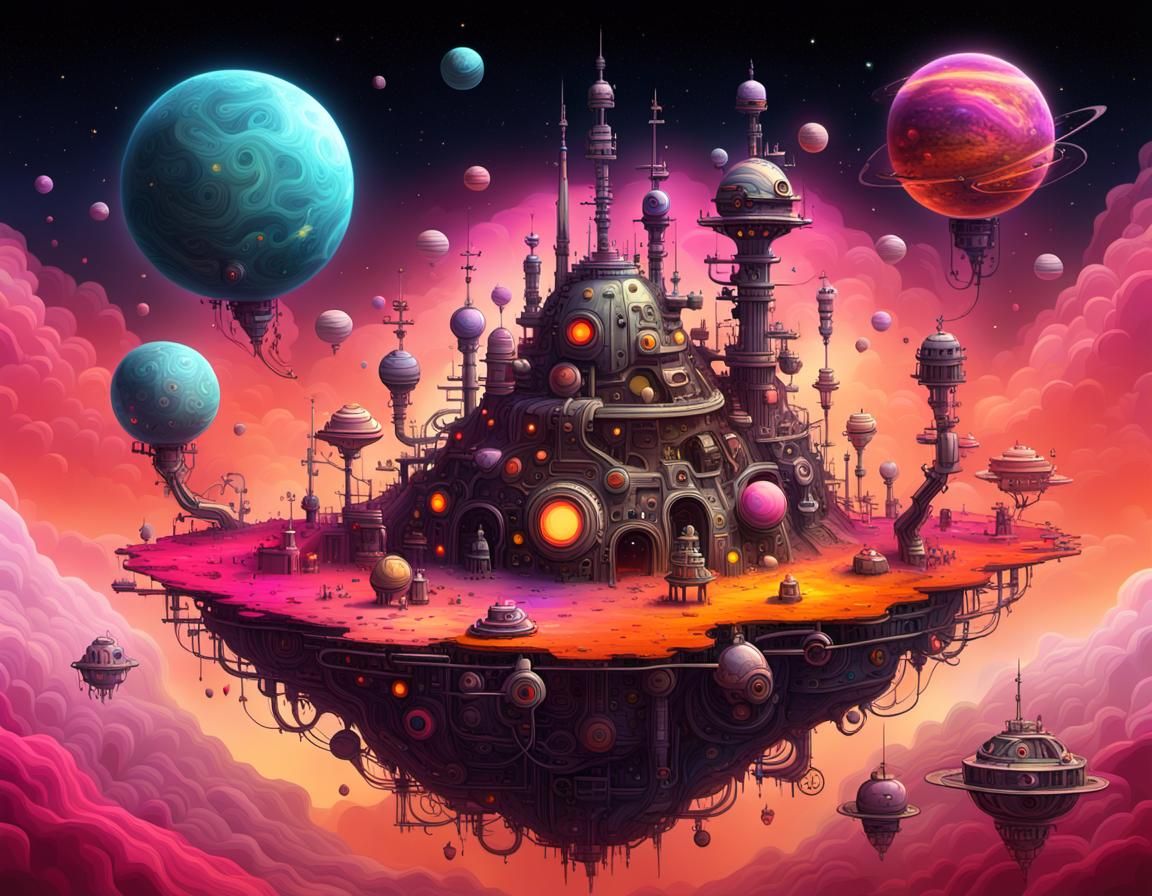 Nebula Planet in Abstract Expressionist Style