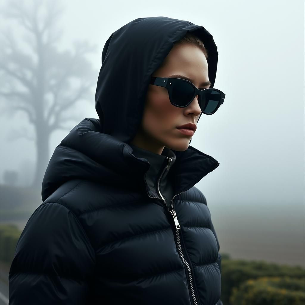 Futuristic Fashion Editorial: Androgynous Model in Fog