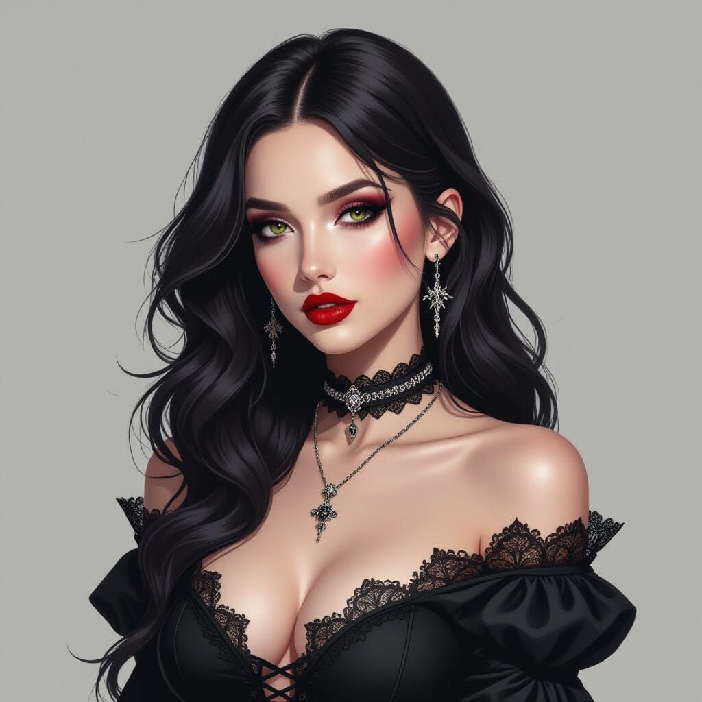 Seductive Goth Portrait: Dark Beauty