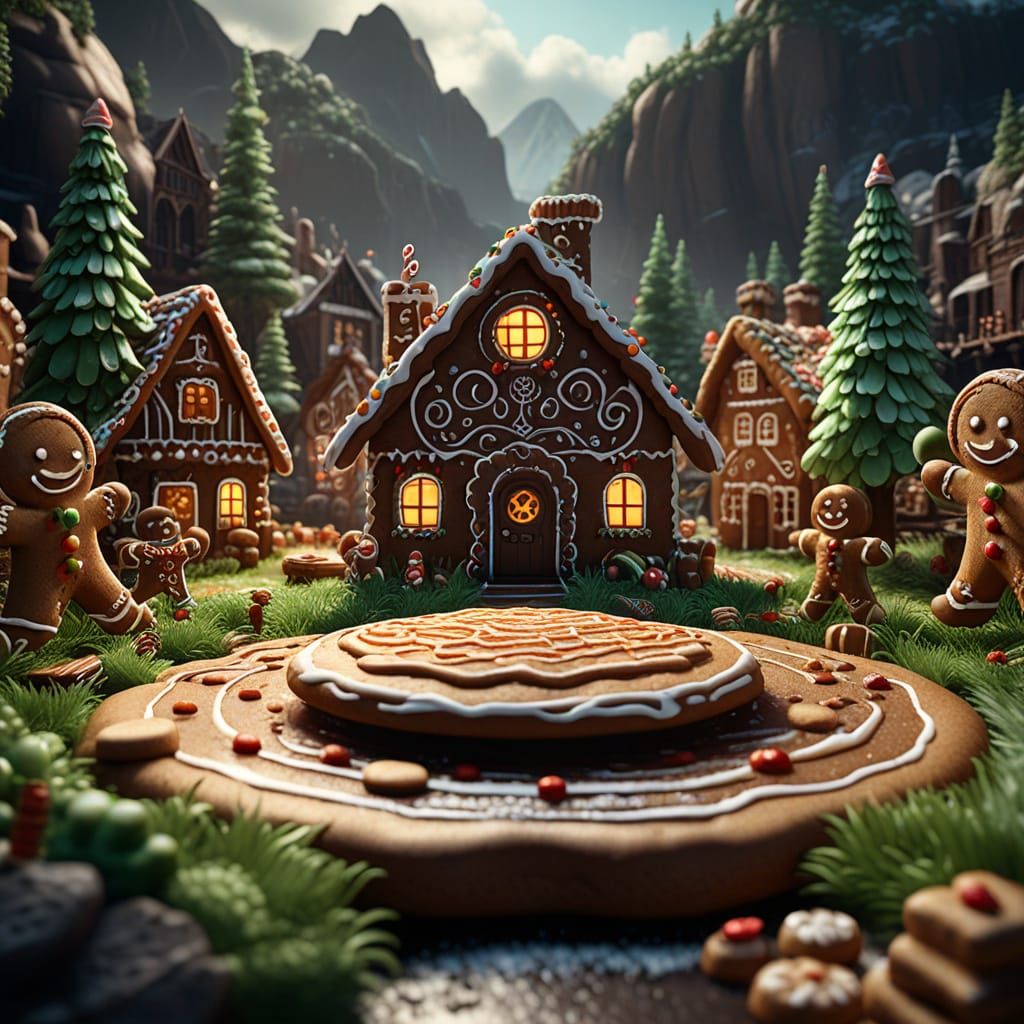 Intricate Gingerbread Cookie Day Matte Painting