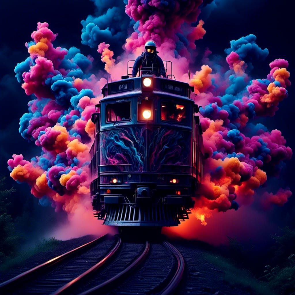 Clowns on Rollercoaster with Ethereal Lights