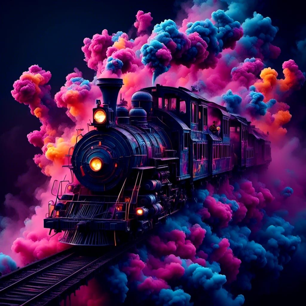 Clowns Ride a Rollercoaster Under Moonlight, Hyperrealistic ...