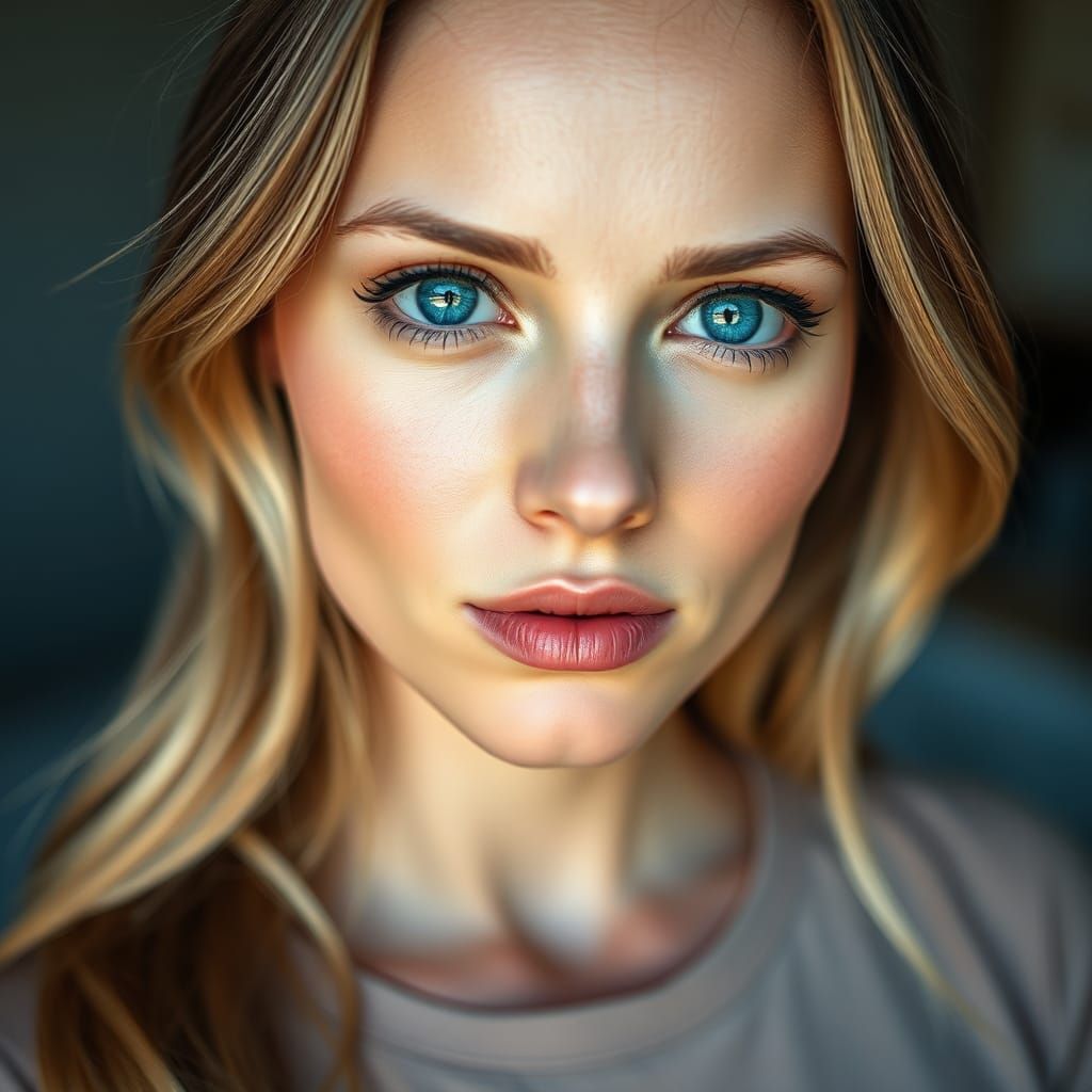 Elegant Portrait of Woman with Pink Hair, Professional Photo...