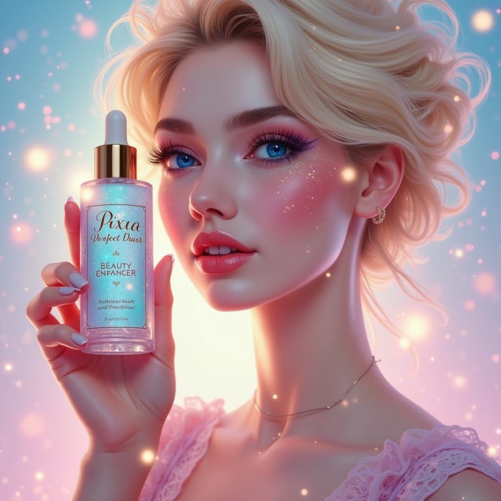 Sparkling Pixie Dust Beauty Enhancer Label Art Nouveau Style