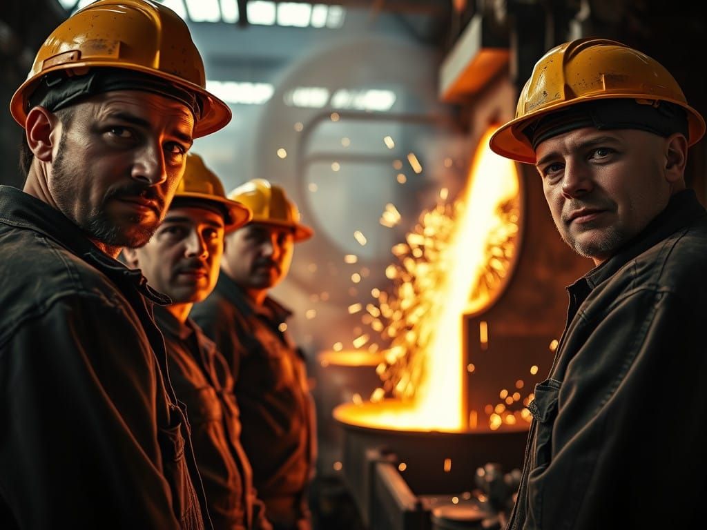 Industrial Steelworkers Caught in the Act
