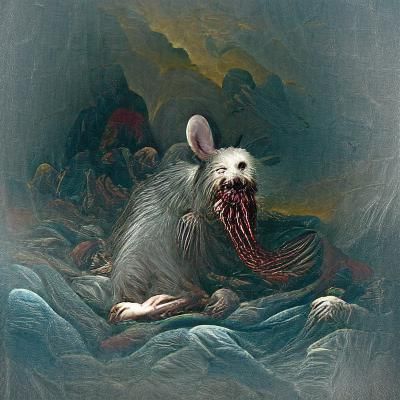 Rabid Rat in Horror Art Style