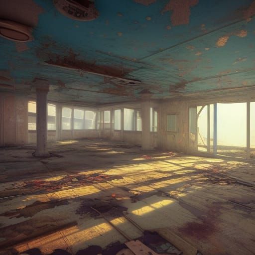 Desolate Cruise Ship Interior: Fantasy Concept Art